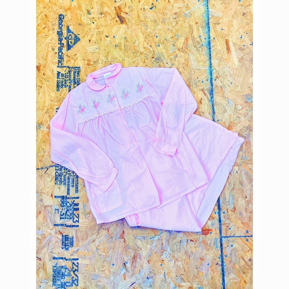 Vintage 1960s Pink 2 Pc Pajama Set